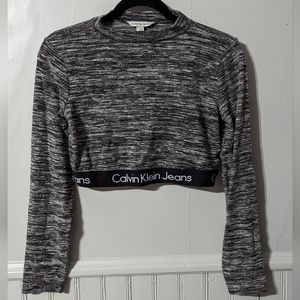 Urban Outfitters x Calvin Klein Jeans Crop Mock Neck Long Sleeve Top